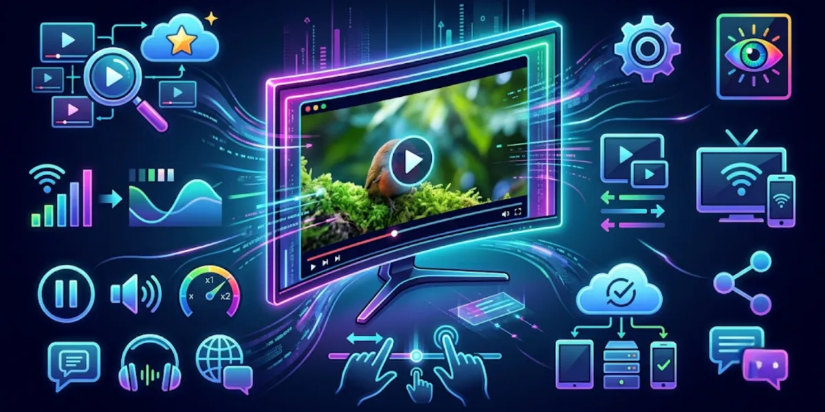Modern video player displaying high-resolution media